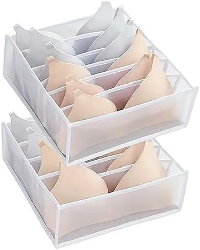 2 Adet 8 Bölmeli Şeffaf Sütyen Düzenleyici 38x30x11cm PVC Kenarlı