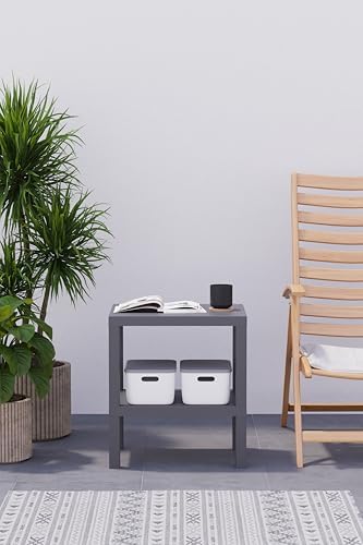 Life 2 Katlı Plastik Gri Banyo Mutfak Rafı MIT1056