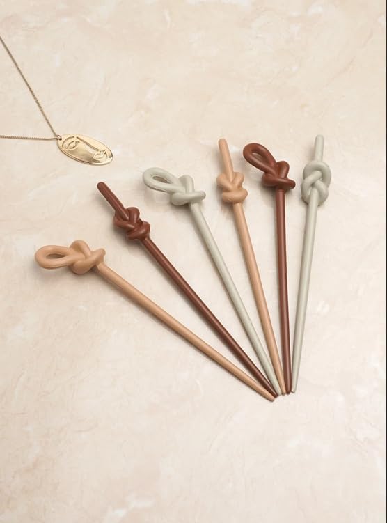 Okavango Topuz Tokası Kadın 6 Adet Kahverengi Tonlar Kadın Çocuk Mandal Toka, Kız Çocuk Toka, Kadife Toka