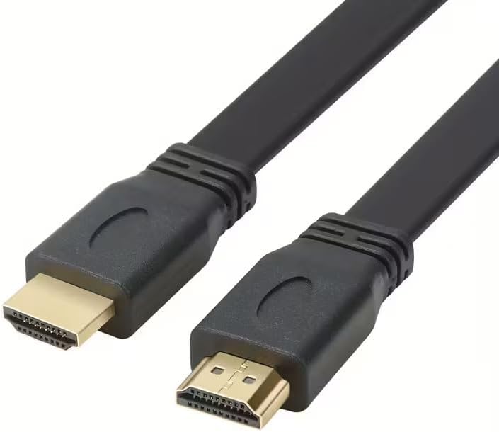 Yassı Flat Slim Hdmi Kablo Uyumlu 4k Full Hd 4k 60hz 2.0 Uyumlu 4K 60p çözünürlük uyumlu 18 Gbps veri aktarım hızı, ethernet kanallı (1 METRE)