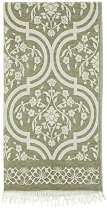 Yeşil Damask Desen Pamuk