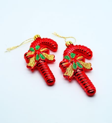 Yılbaşı Şeker Baston Şeklinde Ağaç Süsü – 4 Adet