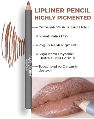 ALIX AVIEN Uzun Süre Kalıcı Dağılma Yapmayan Nemlendirici Dudak Kalemi - Lipliner Pencil 06 Soft Brown