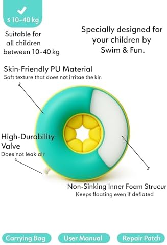 Swim Fun Çocuk Yüzme Kolluğu, Güvenlikli İçi Dolgulu, Bebek Yüzme Kolluğu, Deniz Kolluk, Havuz Kolluk, PU Malzeme