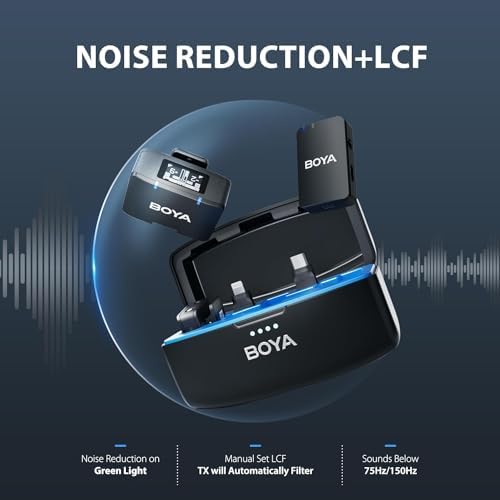 Boyamic All-in-One Kablosuz İkili Kayıt Yaka Mikrofonu //Kamera Uyumlu
