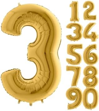 5DM 3 Rakam Balon Folyo Altın Sarısı 16 Inç