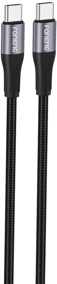 Foneng X112 Örgülü 1.2m Type-C to Type-C 60W PD Hızlı Şarj ve Data Kablosu