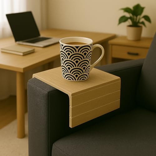 Store Koltuk Kolçak Sehpası – Bardak, Atıştırmalık, Telefon ve Kumanda İçin Pratik Sehpa Organizer – Kaymaz, Dayanıklı, Kolay Kullanım (kahverengi)