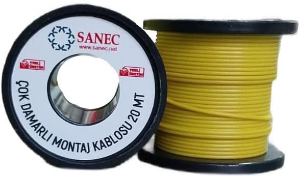 Çok Damarlı Montaj Kablosu - 22 AWG - 20 Metre - Sarı