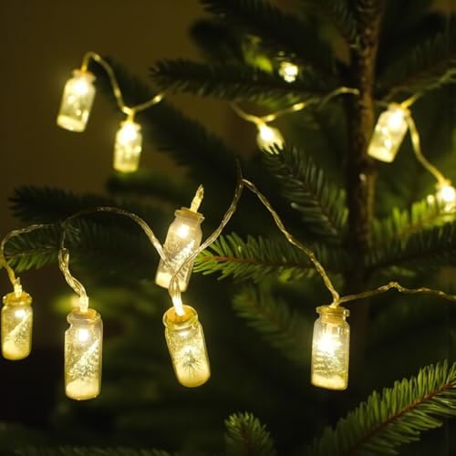 YILBAŞI LED ZİNCİR IŞIK CAM ŞİŞE 165CM 10 AMPUL AST6003