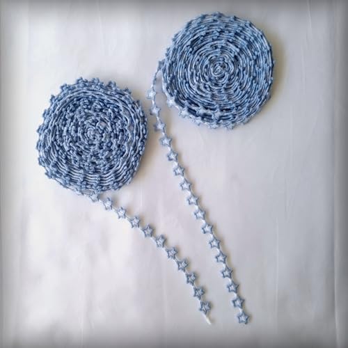 Yıldızlı Nakış Kurdele Seti - Tekstil Sanat hobisi (Mavi)