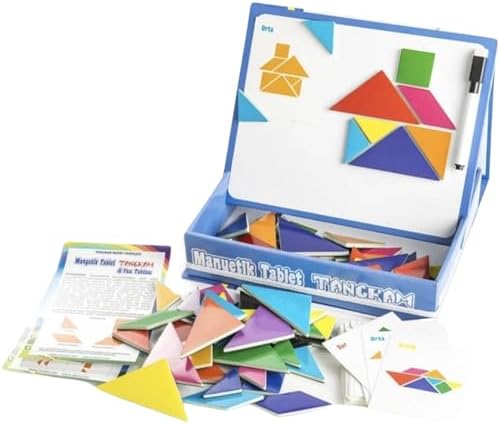 Oyuncak Tangram Manyetik Tabletli Silinebilir Kalemli 96 Parça Eğitici Tangram Semboller Seti Yazı Tahtalı