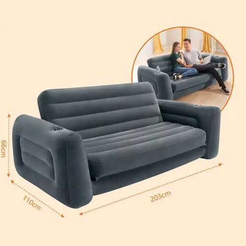 EFSANE KAMP - Yatak Olabilen Şişme Koltuk - Pompa Hediyeli - 203 * 224 * 66cm