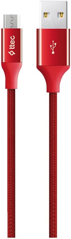 AlumiCable Micro USB 1m. Şarj Kablosu - Kırmızı (2DK11K)