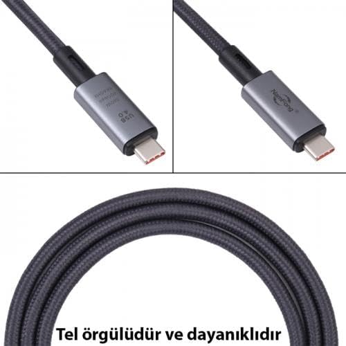 1MT USB 4.0 240W Thunderbolt Type-C to Type-C Şarj, Data ve 8K 60Hz Görüntü Aktarım Kablosu