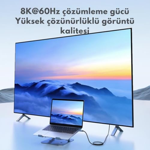 1Mt E-Marker Çip Thunderbolt USB4.0 PD 240W Şarj Kablosu 8K 60hZ Görüntü Aktarım 40Gbps