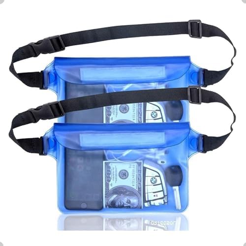 Su Geçirmez Kese, 2'li Paket Telefon Koruma Kılıfı, Ayarlanabilir Bel Kayışlı Su Geçirmez Çanta, Kuru Torba, Su Geçirmez Çanta, Bel Çantası