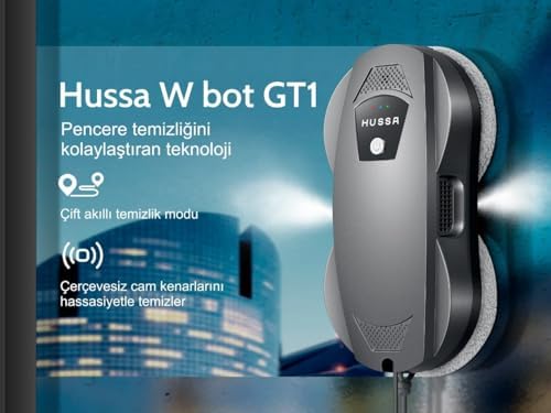 Hussa W bot GT1 akıllı cam temizleme robotu, çift ultrasonik sprey,+ uzaktan kumandalı