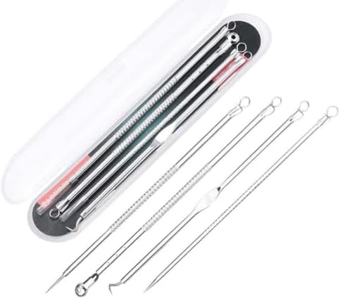 Siyah Nokta Akne Temizleyici 4'lü Kutulu Paslanmaz Komedon Gümüş Komedon Seti Sivilce Siyah Nokta Çıkarıcı KALİTELİ