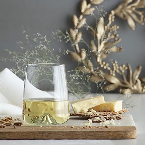 UNISHOP Su ve alkollü içecekler için 6 bardaklı set, 360 ml düz cam bardak, bulaşık makinesinde yıkanabilir