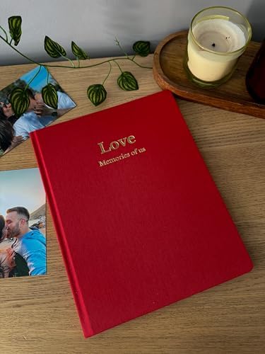 Memories & More – Aşk Anı Defteri “Kırmızı” – 22x28 cm – Kapaklı & Altın Yaldız Detaylı Hatıra Defteri