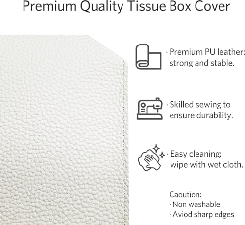 Mendil Kutusu, Dekoratif PU Deri Mendil Kutusu Kılıfı, Modern Kare Mendil Kutusu Organizatörü, Banyo Tezgahı, Yatak Odası Komidini, Ofis Masası ve Araç İçin (Kahverengi)