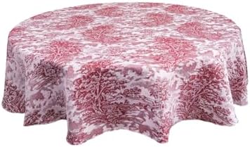 & Laurel Dokuma Kumaş Masa Örtüsü Mavi Ağırlıklı (160 Yuvarlak)