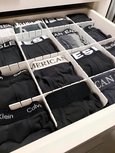 4'lü Plastik Ayarlanabilir Çekmece Düzenleyici Organizer - İç İçe Geçmeli Kesilebilir - 8cmX43cm - Mutfak İç Çamaşırı Çorap Sütyen Dolap Takı Makyaj (4)