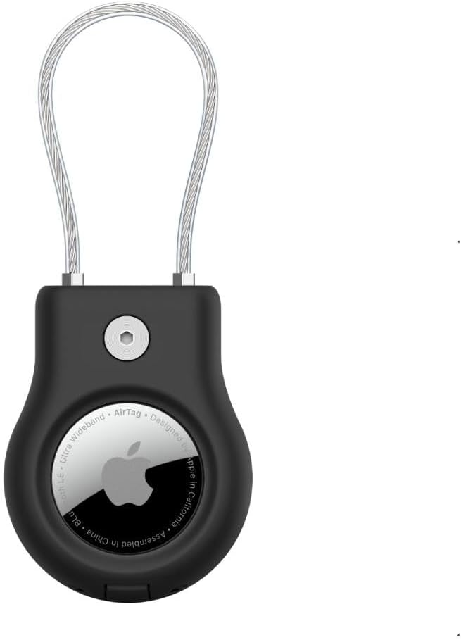 AirTag için Örgülü Metal Kablolu Kılıf - Siyah