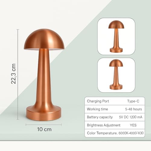 Elektrikürünleri Şarjlı Dokunmatik Masa Lambası Rose | 3 Renk Modu | Dimmerli Taşınabilir Şarjlı Lamba | USB Şarjlı Cafe Restoran Masa Lambası | Şık ve Kompakt Tasarım