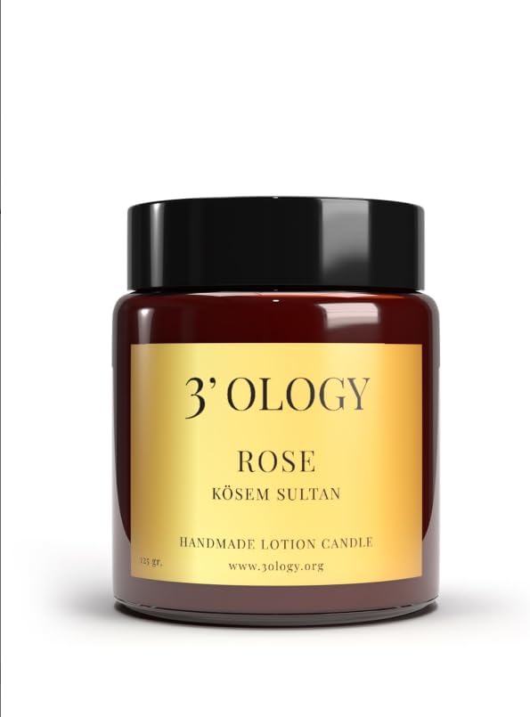 3'OLOGY Rose Kösem Sultan Handmade Lotion Candle, 125 gr