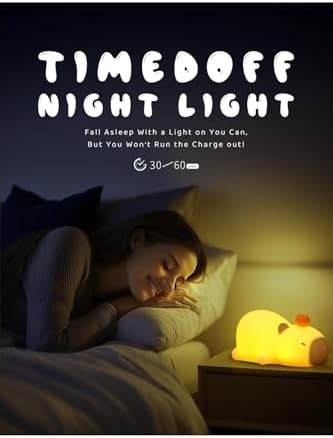 Çocuk Bebek Odası Yatan Kapibara Gece Lambası LED Işıklı Sevimli Figürlü Dokunmatik Silikon Pet