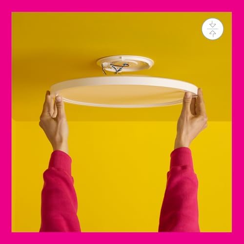 Wiz SuperSlim 22W Beyaz Sıva Üstü RGB Akıllı LED Yuvarlak Panel Tavan Armatürü 42 cm çapında 2600 Lumen