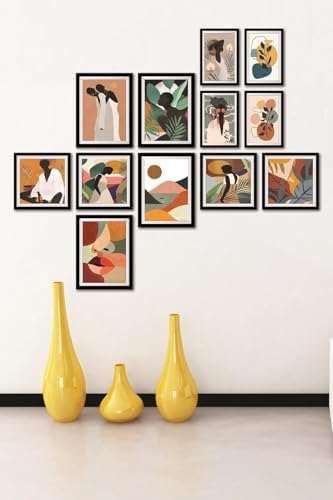 12 Parça Dekoratif Mdf Tablo Seti Çerçeve Görünümlü DKJ061