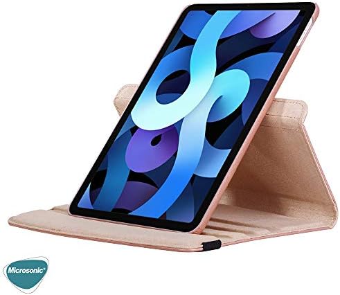 iPad 11.Nesil 2025 Kılıf (A3354-A3355) 360 Rotating Stand Deri Pembe [iPad 11.Nesil 2025 ile Uyumlu Kılıf - Pembe]