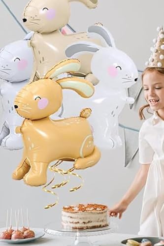 Gri 3D Büyük Boy Tavşan Folyo Balon