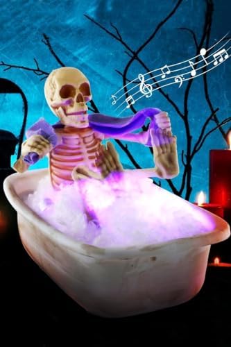 Halloween Bayramı Duş Alan Küvetli İskelet