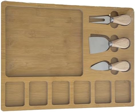 Ahşap Peynir Servis Seti ve 3 Peynir Bıçağı