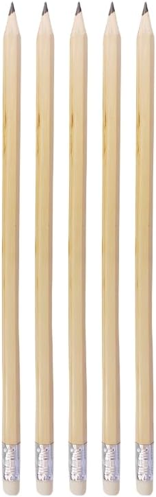 Naturel Altıgen Kurşun Kalem Seti, Silgili, 10 Adet