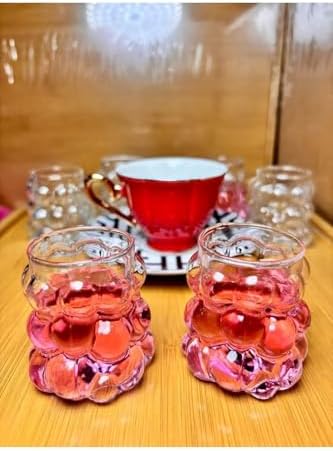 6 Lı Boncuk üzüm Sunum Bardağı Espresso Bardağı Dekoratif Kahve Yanı Üzüm Bardak Shot Bardağı 6 Adet