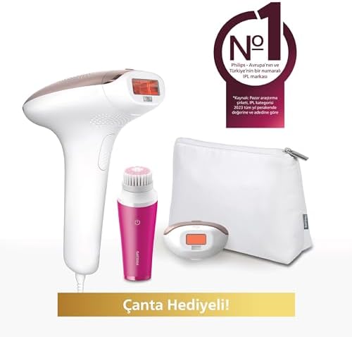 Philips Lumea IPL Tüy Alma Cihazı, Çantalı, Yüz Temizleme Cihazı Hediyeli, Yüz/Vücut/Hassas Bölge Kullanımı, Cilt Tonu Sensörü ile Güvenli Epilasyon BRI924/00