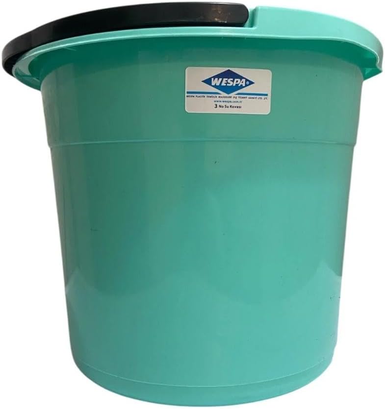 Plastik Su Kovası, Turkuaz, 3 No, Dayanıklı Ev ve Bahçe Kullanımı için 10 litre