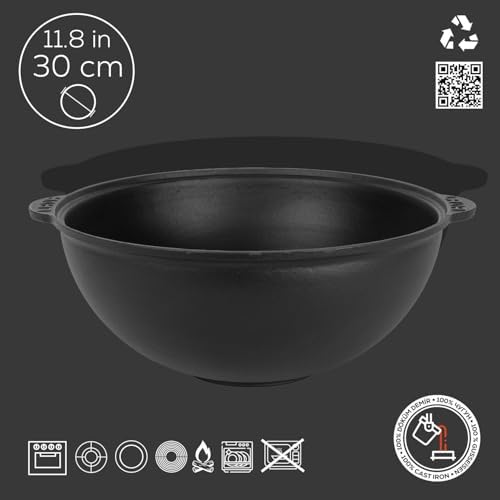 Döküm Yuvarlak Kazan/Tencere, Çap 30 cm, 6 Litre