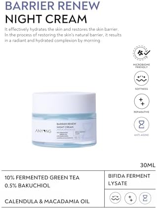 Anyong Bariyer Onarıcı, Yenileyici ve Yaşlanma Karşıtı Krem 50 ml (Yeşil Çay & Bakuchiol & Bifida)
