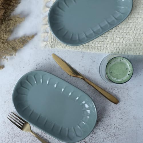 Yeşil Kayık Tabak 25 Cm 2 Adet 326