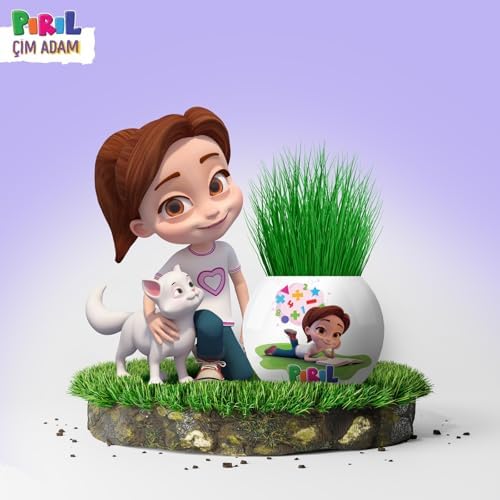 Pırıl Temalı Çim Adam 6'lı Set – Çocuklar İçin Eğitici ve Eğlenceli Bitki Yetiştirme Kiti
