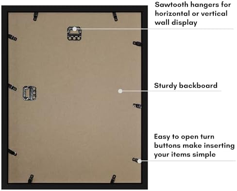 Americanflat 11x14 Gölge Kutusu Çerçeve Siyah 9x12 Mat ve Yumuşak Arka - Duvar veya Masa Üstü Ekran için Tasarlanmış Ahşap ve Kırılmaya Dayanıklı Camlı Büyük Gölge Kutusu Çerçevesi