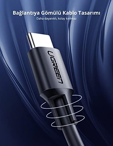 USB C to USB C 3A Hızlı Şarj ve Data Kablosu Beyaz 50 CM