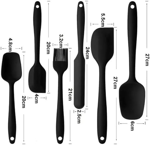 Yanmaz Yapışmaz Silikon 6'lı Pasta, Yumurta Fırçası, Kaşık Bıçak, Spatula Mutfak Seti