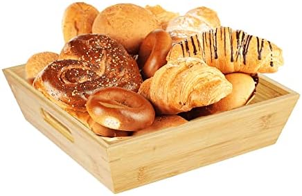 Bambu Lüx Kare Büyük Ekmeklik-Meyvelik 25cm, Bambu Ekmeklik Kare Büyük Boy 25cm